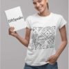 Sparrow Animated Square Pure Cotton Tshirt For Women White