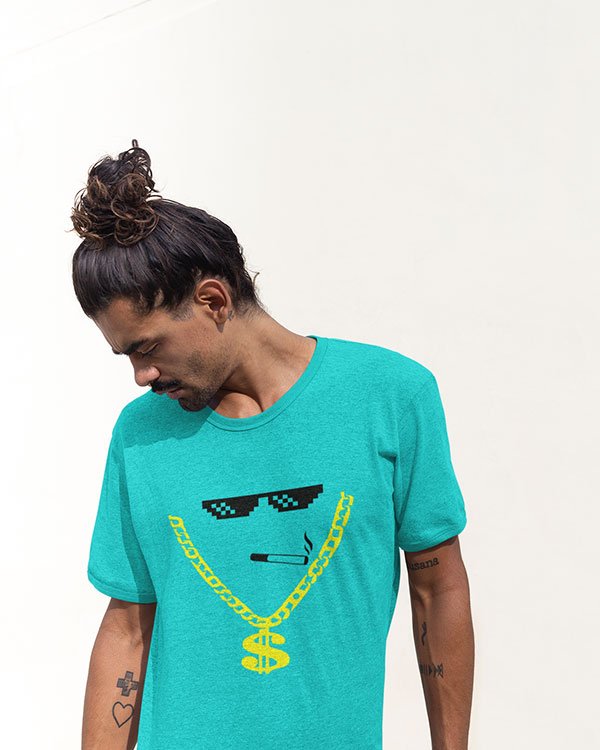 Thug Rich Boy Pure Cotton Tshirt for Men Sky Blue