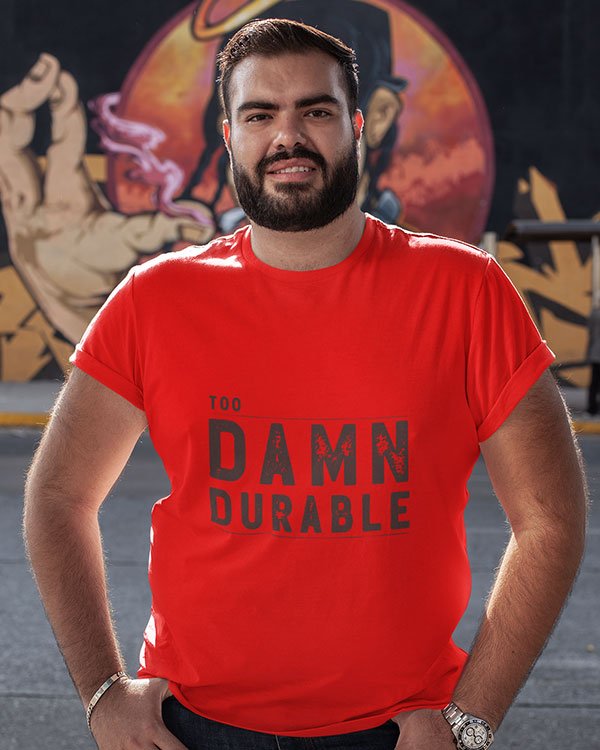 Too Damn Durable Pure Cotton Tshirt for Men Red