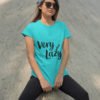 Very Lazy Pure Cotton Tshirt for Women Sky Bklue