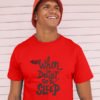 When in Doubt Go to Sleep Pure Cotton Tshirt for Men Red
