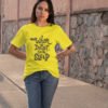 When in Doubt Go to Sleep Pure Cotton Tshirt for Women Yellow