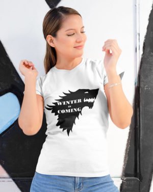 Winter Is Coming Pure Cotton Tshirt for Women White
