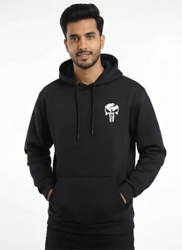 8NC9IOTA_QP35QRSMLI_2026-01-30_5.jpg Punisher Skull Black Hoodie for Men | Dark Street Art Graphic Hoodie | Premium Fleece 300 GSM Winter Pullover Hoodie for Urban Style By Giftspeaks