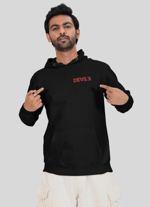 Devils Graphic Black Hoodie for Men | Premium Fleece 300 GSM Pullover Hoodie | Streetwear Winter Hoodie By Giftspeaks