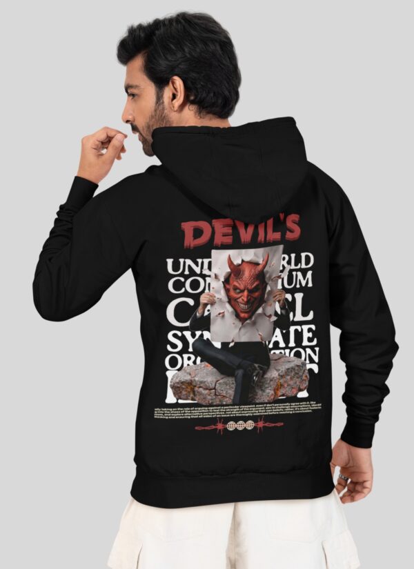 Devils Graphic Black Hoodie for Men | Premium Fleece 300 GSM Pullover Hoodie | Streetwear Winter Hoodie By Giftspeaks