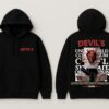 Devils Graphic Black Hoodie for Men | Premium Fleece 300 GSM Pullover Hoodie | Streetwear Winter Hoodie By Giftspeaks
