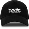 Unisex Black Baseball Cap with Toxic Graphic Print, Adjustable Casual Cap for Men and Women, Stylish Streetwear Hat for Daily Wear, Travel, Sports, Outdoor Activities and Urban Fashion
