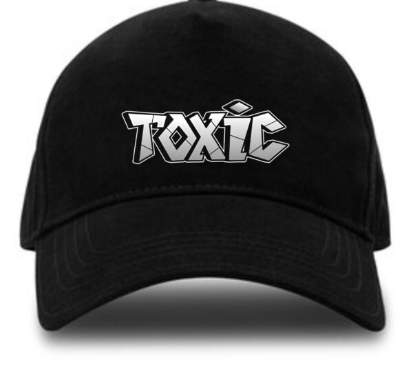 Unisex Black Baseball Cap with Toxic Graphic Print, Adjustable Casual Cap for Men and Women, Stylish Streetwear Hat for Daily Wear, Travel, Sports, Outdoor Activities and Urban Fashion