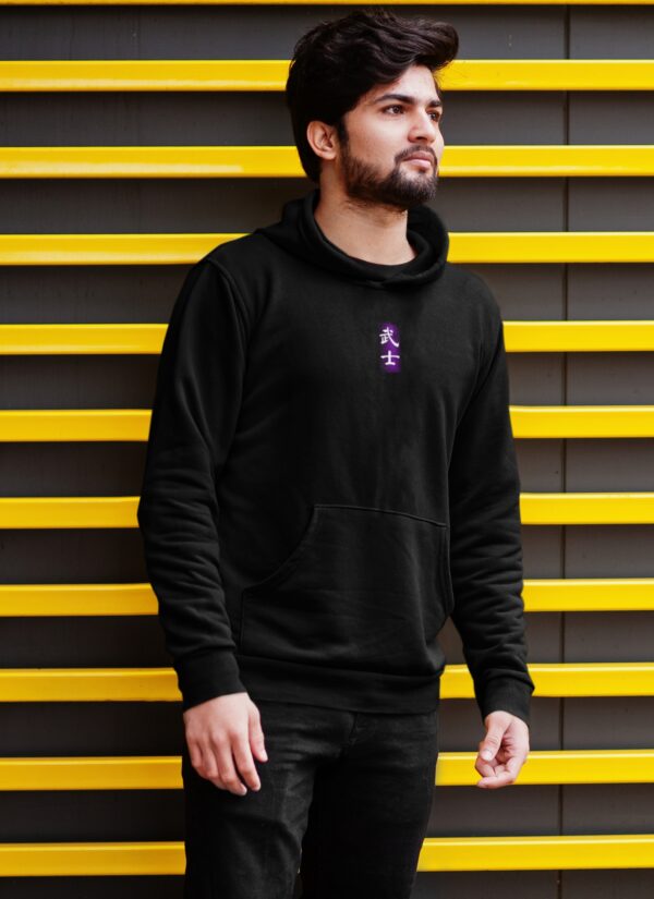 Anime Samurai Graphic Black Hoodie for Men | Japanese Streetwear Ninja Print Hoodie | Premium Fleece 300 GSM Winter Pullover Hoodie for Casual & Urban Wear By Giftspeaks
