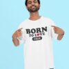 Born To Love Couple Oversized T-Shirt – Matching His & Her White Couple Tee | Loopknit 240 GSM Premium Cotton