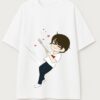Cute Cupid Cartoon Couple T-Shirt for Men & Women | Matching Love Arrow Couple Tee | Romantic Oversized Couple T-Shirts
