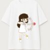 Cute Cupid Cartoon Couple T-Shirt for Men & Women | Matching Love Arrow Couple Tee | Romantic Oversized Couple T-Shirts