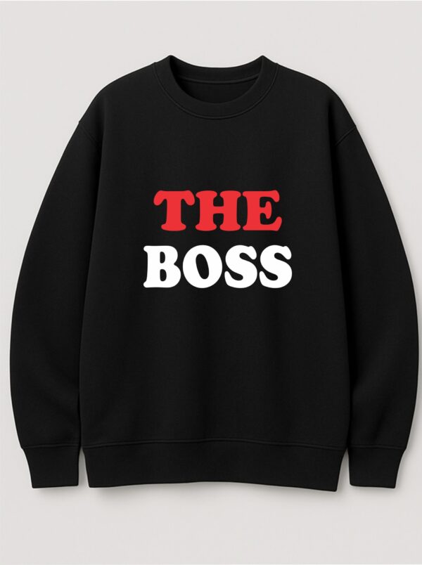 WCSB_The_Boss_1768370691516_6xywoa053fqlslb.jpg The Boss & The Real Boss Couple Sweatshirt – Matching Black Couple Upper | Unisex Fleece Sweatshirt for Couples