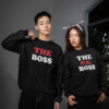 WCSB_The_Boss_1768371920049_empuwhabbjlp8b4.jpg The Boss & The Real Boss Couple Sweatshirt – Matching Black Couple Upper | Unisex Fleece Sweatshirt for Couples