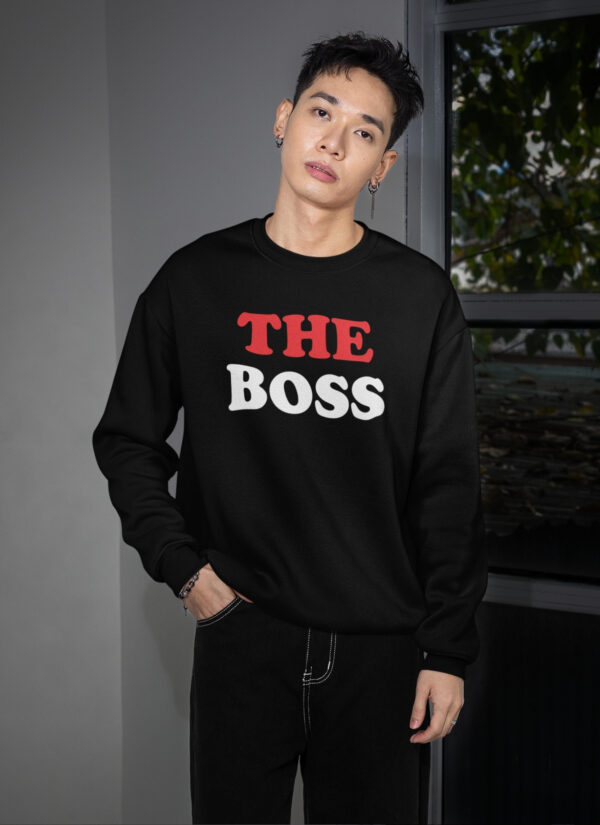 WCSB_The_Boss_1768372134226_w4d1839rwi0gor6.jpg The Boss & The Real Boss Couple Sweatshirt – Matching Black Couple Upper | Unisex Fleece Sweatshirt for Couples