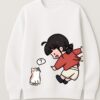 Cute Cartoon Couple Sweatshirt – Matching White Couple Upper for Men & Women | Premium Fleece 300 GSM