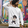 Cute Cartoon Couple Sweatshirt – Matching White Couple Upper for Men & Women | Premium Fleece 300 GSM