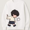 Cute Cartoon Couple Sweatshirt – Matching White Couple Upper for Men & Women | Premium Fleece 300 GSM
