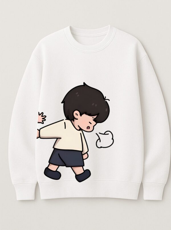 Cute Cartoon Couple Sweatshirt – Matching White Couple Upper for Men & Women | Premium Fleece 300 GSM