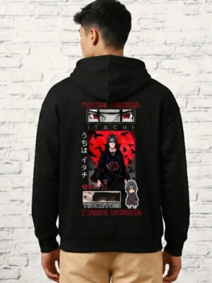 WMFHB_Itachi_1768043785132_d7v86a0t1ffqh0p.jpg GiftSpeaks Itachi Uchiha Anime Printed Black Hoodie for Men | Premium Fleece Hoodie | Stylish Winter Wear