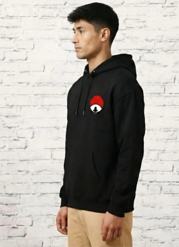 GiftSpeaks Itachi Uchiha Anime Printed Black Hoodie for Men | Premium Fleece Hoodie | Stylish Winter Wear
