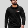 Real King Power Graphic Black Hoodie for Men | Crown & Fist Back Print Streetwear Hoodie | Motivational Winter Wear Hoodie for Daily Style by GiftSpeaks