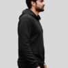 Real King Power Graphic Black Hoodie for Men | Crown & Fist Back Print Streetwear Hoodie | Motivational Winter Wear Hoodie for Daily Style by GiftSpeaks