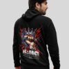 Real King Power Graphic Black Hoodie for Men | Crown & Fist Back Print Streetwear Hoodie | Motivational Winter Wear Hoodie for Daily Style by GiftSpeaks