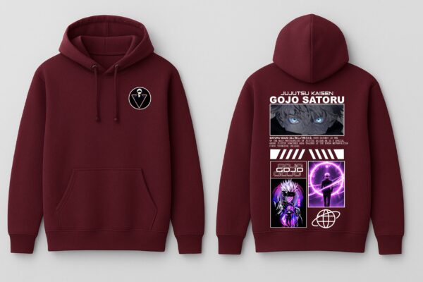 Anime Inspired Graphic Hoodie for Men | Premium Streetwear Back Print Hoodie | Oversized Casual Wear Hoodie by giftspeaks | Maroon