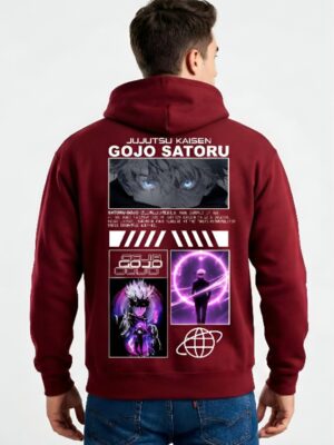 WMFHM_Gojo_Satoru_1768043671802_w0ojaa9po9fvytl.jpg Anime Inspired Graphic Hoodie for Men | Premium Streetwear Back Print Hoodie | Oversized Casual Wear Hoodie by giftspeaks | Maroon
