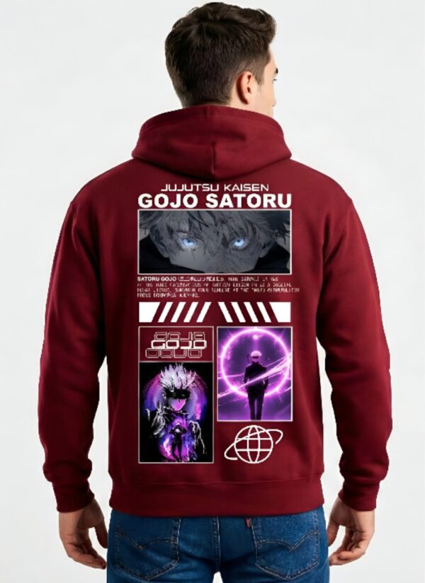 Anime Inspired Graphic Hoodie for Men | Premium Streetwear Back Print Hoodie | Oversized Casual Wear Hoodie by giftspeaks | Maroon