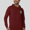 Maroon Graphic Printed Men’s Hoodie with Panda Riot Street Art | Premium Fleece Winter Hoodie for Men | Bold Urban Streetwear Back Print – GiftSpeaks