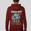 Maroon Graphic Printed Men’s Hoodie with Panda Riot Street Art | Premium Fleece Winter Hoodie for Men | Bold Urban Streetwear Back Print – GiftSpeaks