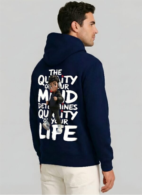 WMFHN_Mind_Life_1768043801002_rg66xu35u1u4mbm.jpg Mind Over Life Quote Graphic Hoodie for Men | Navy Blue Regular Fit Hoodie | Motivational Back Print | Fleece 300 GSM | Giftspeaks