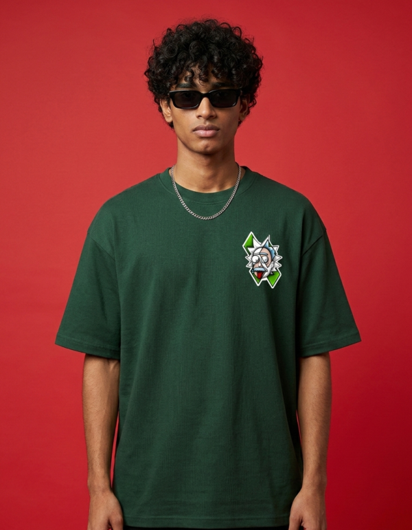 Men's Oversized Peace Among Worlds Graphic T-Shirt | Sci-Fi Cartoon Portal Back Print Streetwear Oversized T-Shirt for Men