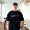 Men Oversized Black T-Shirt with Angel & Demon Graphic Print | Premium Loopknit 240 GSM Cotton | Half Sleeve Round Neck Streetwear Tee | Trendy Back Print Casual Oversized Fit T-Shirt for Men