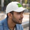 Unisex White Baseball Cap with Super Moto Graphic Print, Adjustable Casual Cap for Men and Women, Stylish Streetwear Hat for Bikers, Riders, Sports, Travel and Daily Wear