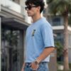 Men's Black Oversized Graphic T-Shirt with Gen-Z Cockroach Front & Back Print | CJP Inspired Urban Streetwear Baggy Fit Tee for Men | Aesthetic Drop Shoulder Half Sleeve Round Neck Oversized T-Shirt | Premium Loopknit 240 GSM Heavy Fabric