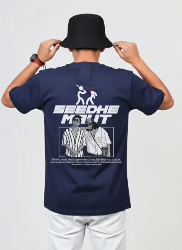 0wjr4QIw_5Z7K3OP0PN_2026-02-20_1.jpg Men Oversized Navy Blue Graphic Printed T-Shirt | Street Hip-Hop Back Print | Premium Loopknit Cotton 240 GSM | Casual Urban Style Tee