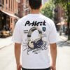 1 (8) Mens White Oversized Graphic T-Shirt | Premium Loopknit Cotton 240 GSM Streetwear Tee with Headphone Back Print