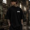 1.jpg (1) Men's Oversized Black Printed T-Shirt | Wakanda Forever Graphic Back Print | Half Sleeve Round Neck | Premium Cotton Casual Streetwear