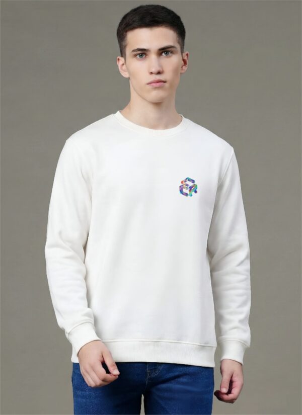 Off Cover Peace Graphic White Sweatshirt for Men | Confidence Streetwear Back Print | Premium Fleece 300 GSM | By Giftspeaks