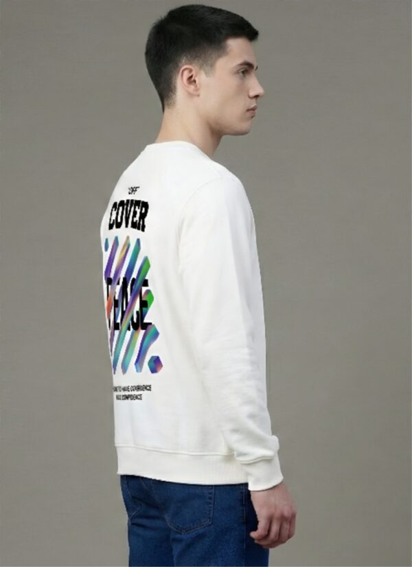 Off Cover Peace Graphic White Sweatshirt for Men | Confidence Streetwear Back Print | Premium Fleece 300 GSM | By Giftspeaks