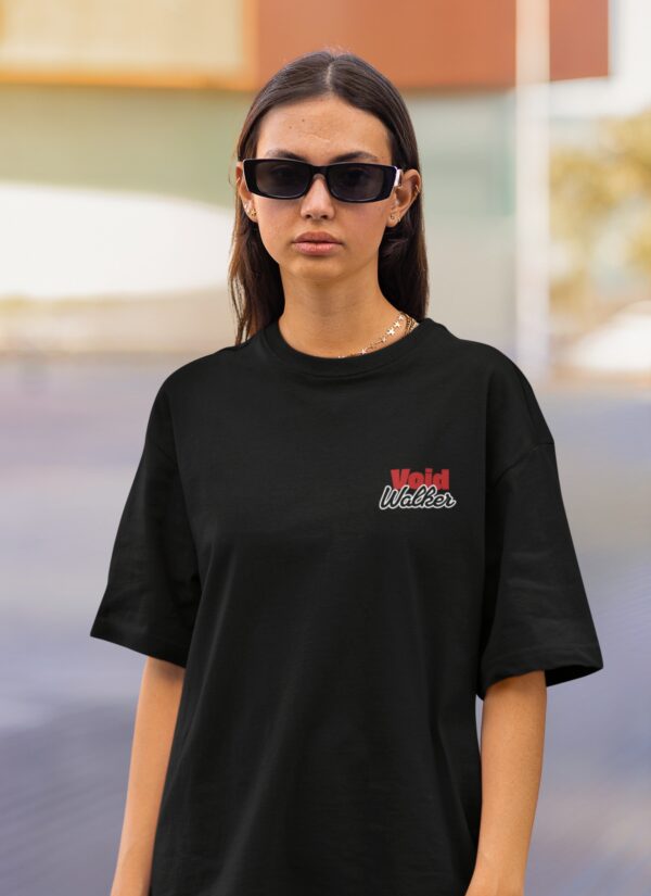 Women Void Walker Oversized Printed T-Shirt Navy Blue & Black | Anime Streetwear Back Print Oversized T-Shirt for Women | Casual & Trendy Girls T-Shirt | Loopknite Fabric 240 GSM by Giftspeaks