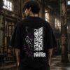2.jpg (1) Men's Oversized Black Printed T-Shirt | Wakanda Forever Graphic Back Print | Half Sleeve Round Neck | Premium Cotton Casual Streetwear