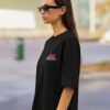 Women Void Walker Oversized Printed T-Shirt Navy Blue & Black | Anime Streetwear Back Print Oversized T-Shirt for Women | Casual & Trendy Girls T-Shirt | Loopknite Fabric 240 GSM by Giftspeaks