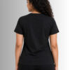 Women's Black Sports T-Shirt for Gym & Running | Meshknit 180 GSM Breathable Regular Fit Activewear | Quick Dry Workout & Training Tee