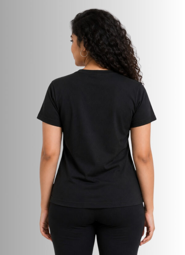 Women's Black Sports T-Shirt for Gym & Running | Meshknit 180 GSM Breathable Regular Fit Activewear | Quick Dry Workout & Training Tee