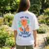 Womens Oversized White T-Shirt | Floral “Say Amour” Graphic Print | Loopknit 240 GSM Premium Heavy Fabric | Cute Aesthetic Streetwear T-Shirt for Women